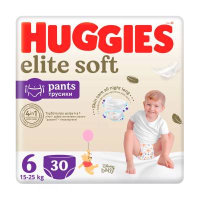 Podrobnoe foto підгузки-трусики huggies elite soft pants розмір 6 (15-25 кг), 30 шт