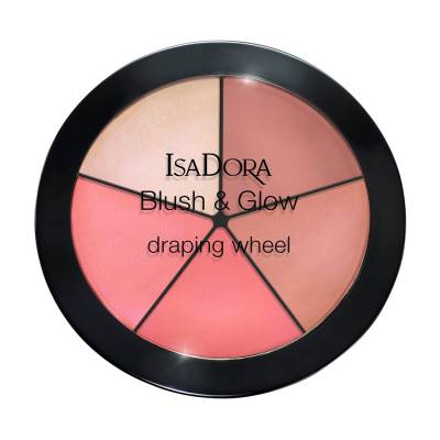 Podrobnoe foto палетка рум'ян isadora blush & glow draping wheel 55 peachy rose pop, 18 г