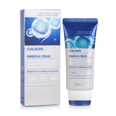 Podrobnoe foto зволожувальний вв-крем для обличчя farmstay collagen water full moist premium b.b. cream, 50 мл