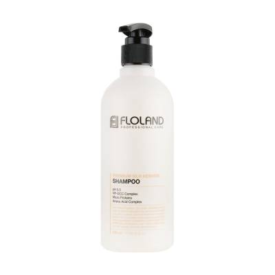 Podrobnoe foto відновлювальний шампунь для волосся floland premium silk keratin shampoo з кератином, 530 мл