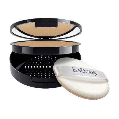 Podrobnoe foto компактна крем-пудра для обличчя isadora nature enhanced flawless compact foundation 84 cream sand, 10 г
