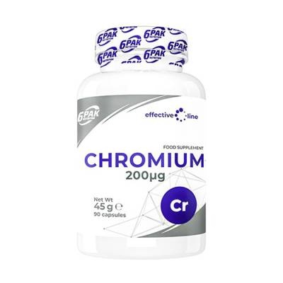 Podrobnoe foto харчова добавка мінерали в капсулах 6pak nutrition effective line chromium хром, 90 шт