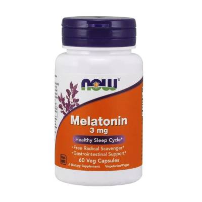 Podrobnoe foto харчова добавка в капсулах now foods melatonin мелатонін 3 мг, 60 шт