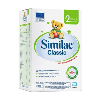 Podrobnoe foto дитяча суха молочна суміш similac classic 2, від 6 до 12 місяців, 600 г (товар критичного імпорту)