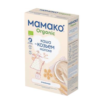 Podrobnoe foto дитяча молочна каша мамако organic ячмінна на козячому молоці, від 5 місяців, 200 г