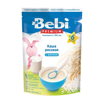 Podrobnoe foto дитяча молочна каша bebi premium рисова, з 4 місяців, 200 г