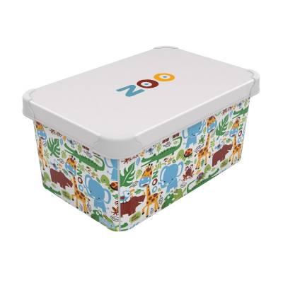 Podrobnoe foto контейнер для зберігання з кришкою qutu style box zoo 16*23*34.5 см, 10 л