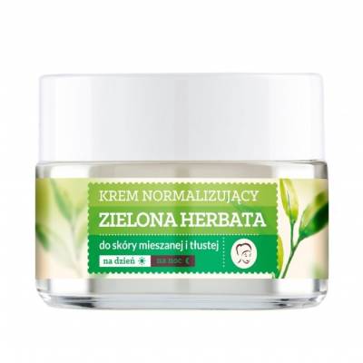 Podrobnoe foto крем для обличчя farmona herbal care зелений чай нормалізувальний, для жирної та комбінованої шкіри, 50 мл
