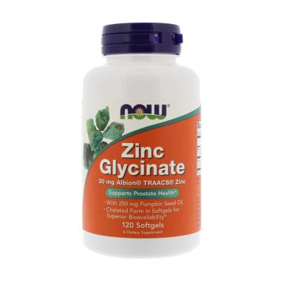 Podrobnoe foto харчова добавка мінерали в капсулах now foods zinc glycinate гліцинат цинку, 120 шт