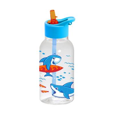 Podrobnoe foto пластикова пляшка для води herevin shark з трубочкою, 460 мл (161807-370)