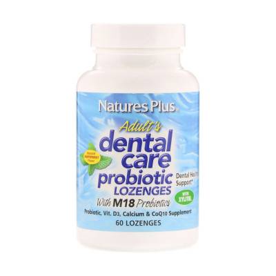 Podrobnoe foto харчова добавка пробіотик в таблетках для розсмоктування naturesplus adult's dental care probiotic lozenges для здоров'я зубів, 60 шт