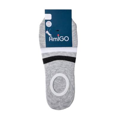Podrobnoe foto аміго шкарпетки чоловічі ss19 чешки-кільце р.27 сірі з чорною та білою смужками