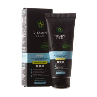 Podrobnoe foto крем для обличчя vitaminclub для проблемної шкіри з проявами акне, 75 мл