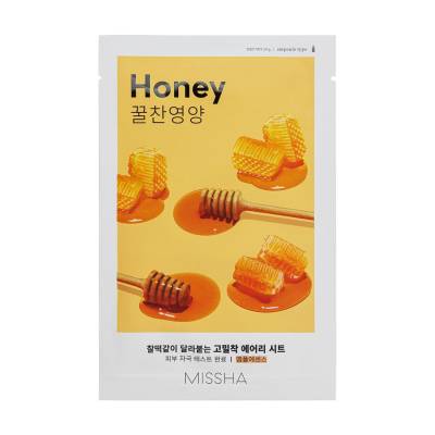 Podrobnoe foto тканинна маска для обличчя missha airy fit sheet mask honey з екстрактом меду, 19 г