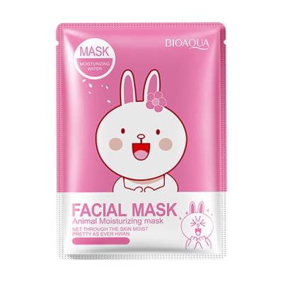 Podrobnoe foto тканинна маска для обличчя bioaqua facial mask animal moisturizing with sakura extract and aloe vera зволожувальна, 30 г