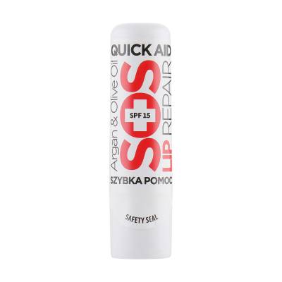 Podrobnoe foto бальзам для губ quiz cosmetics lip repair sos with argan & olive oil з арганом та оливковою олією, 4.2 мл