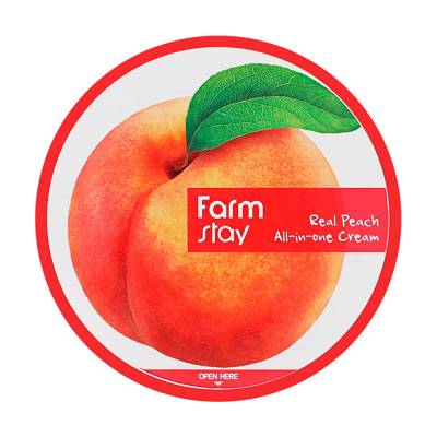 Podrobnoe foto універсальний крем для обличчя і тілаfarmstay real peach all-in-one cream з екстрактом персика, 300 мл