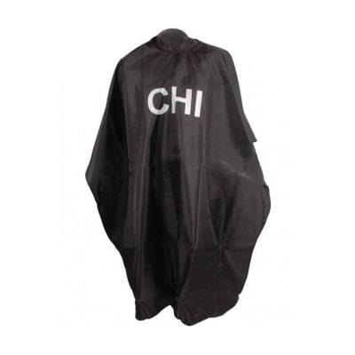 Podrobnoe foto чорна перукарська накидка із срібним логотипом chi