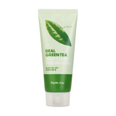 Podrobnoe foto пілінг-гель для обличчя farmstay real green tea deep clear peeling gel з екстрактом зеленого чаю, 100 мл