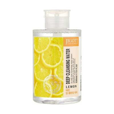 Podrobnoe foto очищувальна вода для обличчя jigott lemon deep cleansing water з екстрактом лимону, 530 мл