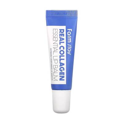 Podrobnoe foto бальзам для губ farmstay real collagen essential lip balm з колагеном, 10 мл