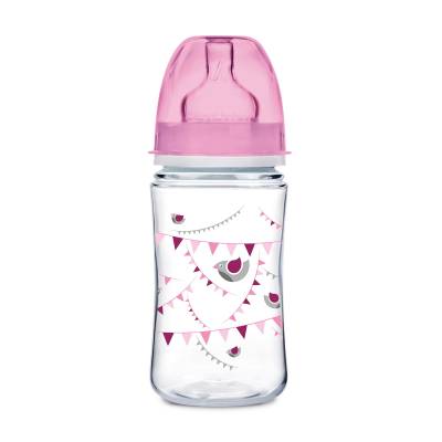 Podrobnoe foto пляшечка для годування canpol babies easystart let's celebrate від 0 місяців, з широким отвором, антиколькова, рожева, 120 мл
