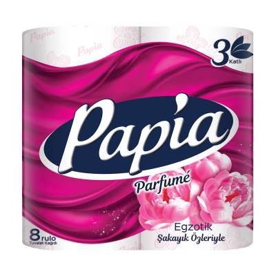 Podrobnoe foto туалетний папiр papia parfume exotic 3-х шаровий, 8 рулонів