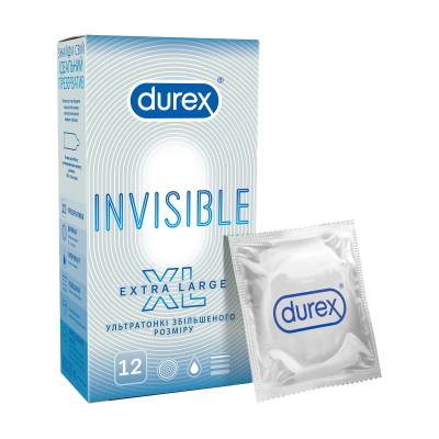 Podrobnoe foto презервативи durex invisible extra large xl ультратонкі збільшеного розміру, 12 шт
