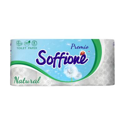 Podrobnoe foto туалетний папір soffione natural тришаровий білий, 8 шт