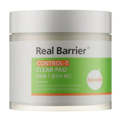 Podrobnoe foto очищувальні пади real barrier control-t clear pad для шкіри обличчя схильної до жирності, 70 шт