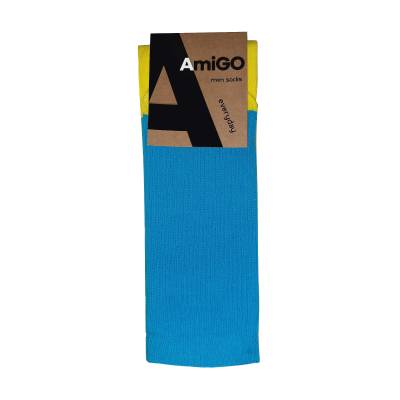 Podrobnoe foto шкарпетки чоловiчi amigo високі спортивні, жовто-блакитні, розмір 25