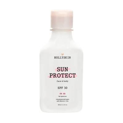 Podrobnoe foto сонцезахисний крем для обличчя та тіла hollyskin sun protect spf 30, 100 мл