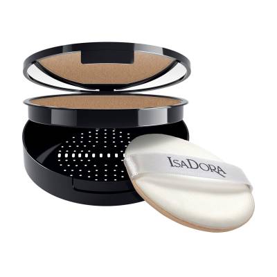 Podrobnoe foto компактна крем-пудра для обличчя isadora nature enhanced flawless compact foundation 88 almond, 10 г