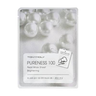 Podrobnoe foto тканинна маска для обличчя tony moly pureness 100 pearl mask sheet з екстрактом перлів, 21 мл