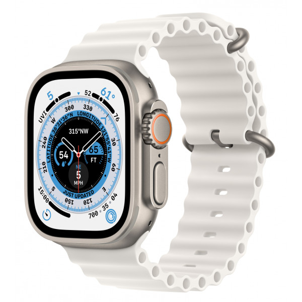 foto смарт-годинник apple watch ultra gps 49mm titanium case with white ocean band