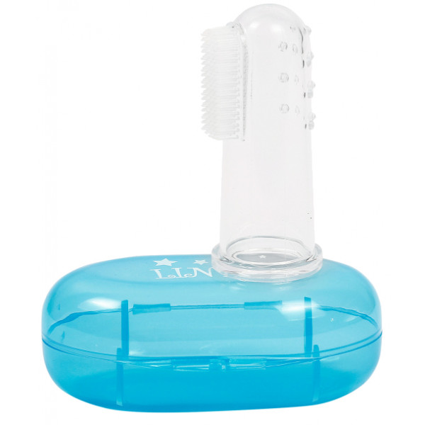 foto зубна щітка мануальна дитяча lindo в футлярі, блакитна (pk 073 гол)