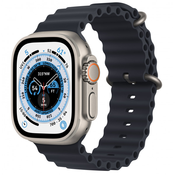 foto смарт-годинник apple watch ultra gps 49mm titanium case with midnight ocean band