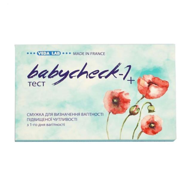 foto тест-смужка для визначення вагітності babycheck 1+, 1 шт