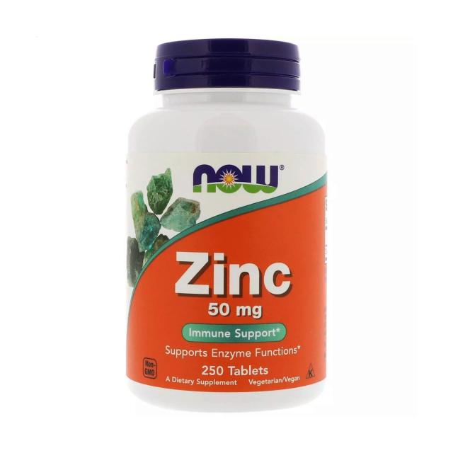 foto харчова добавка в таблетках now foods zinc цинк глюконат, 50 мг, 250 шт