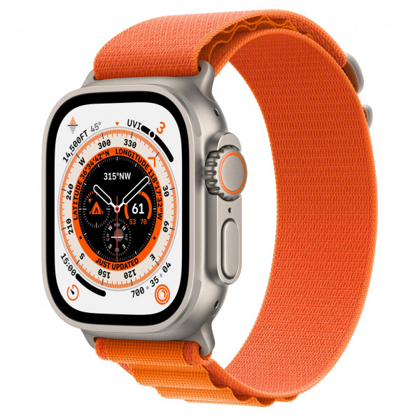 foto смарт-годинник apple watch ultra gps 49mm titanium case with orange alpine loop - small