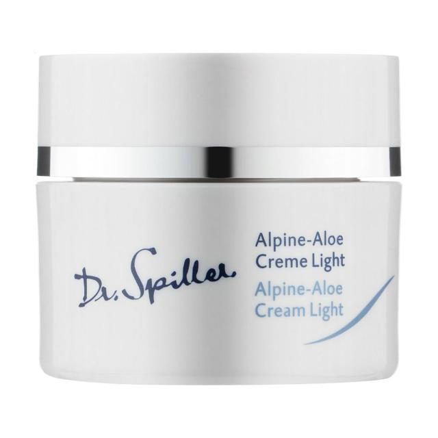 foto легкий крем для обличчя dr. spiller alpine-aloe cream light з екстрактом альпійського алое, 50 мл