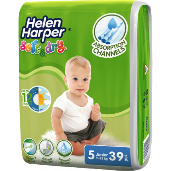 foto одноразові підгузки helen harper softdry junior 15-25 кг 39 шт. (5411416060154)