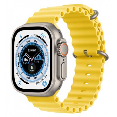 Podrobnoe foto смарт-годинник apple watch ultra gps 49mm titanium case with yellow ocean band