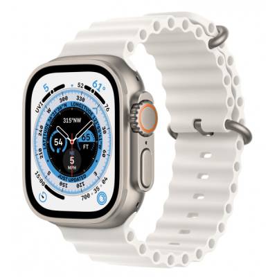 Podrobnoe foto смарт-годинник apple watch ultra gps 49mm titanium case with white ocean band