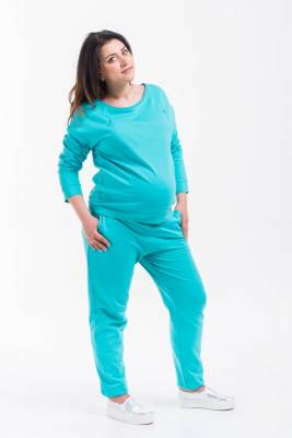 Podrobnoe foto костюм тонкий для беременных и кормящих мам high heels mom (бирюзовый, размер м/l)